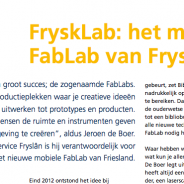 Artikel FryskLab in NoordNieuws, magazine van VNO-NCW Noord